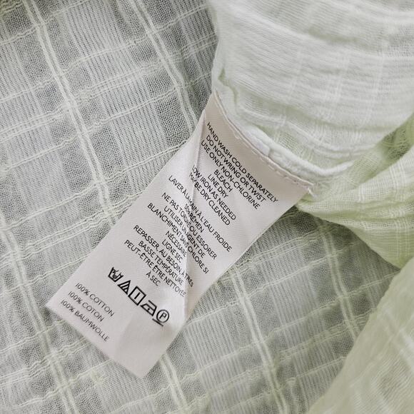 Pilcro Shirt Womens Small Textured Boxy Oversized Ombre Crinkle Gauze Button Up - Picture 5 of 6